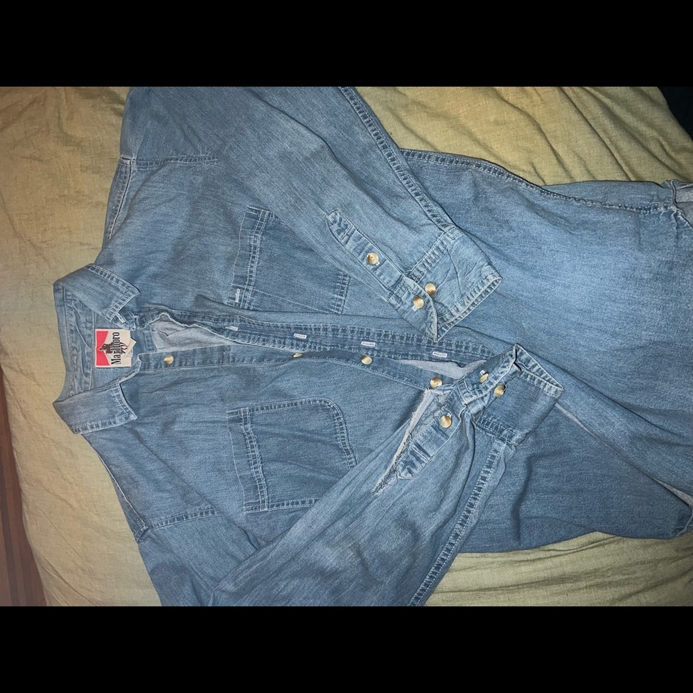 Marlboro denim button up